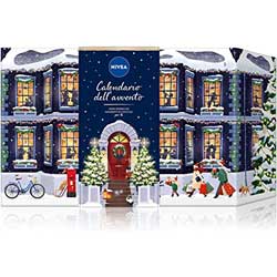 calendario avvento a marchio Nivea con prodotti di cosmesi