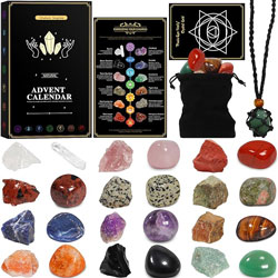 Calendario dell'Avvento con pietre da meditazione e curative